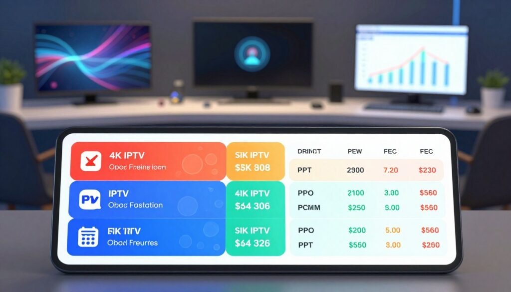 4K Live IPTV Streaming pricing comparison chart
