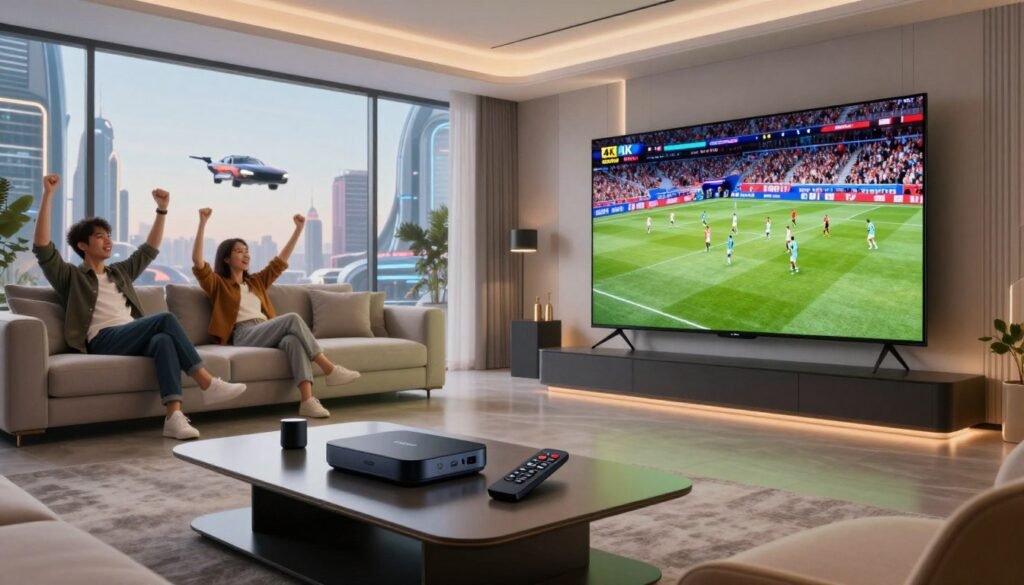 Future sports IPTV streaming technology with 4K resolution