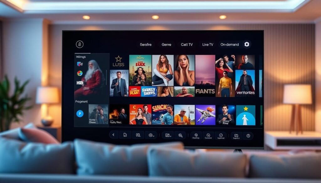 IPTV EPG integration interface for navigating live TV and catch-up content