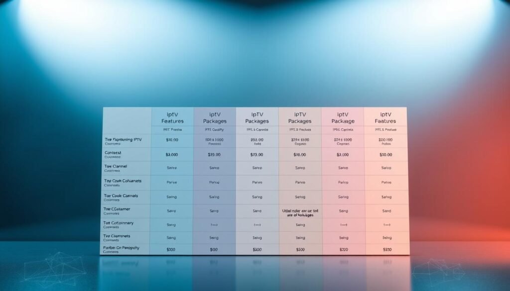 IPTV packages and pricing comparison chart