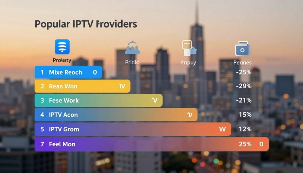 IPTV provider comparison showing different service tiers and features