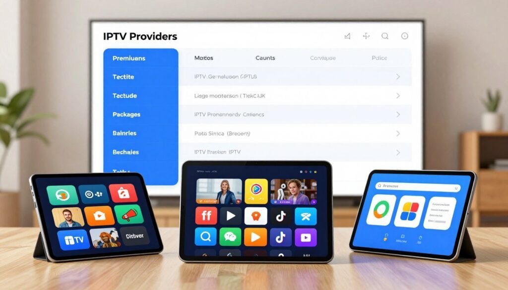 IPTV providers comparison showing channel counts and features