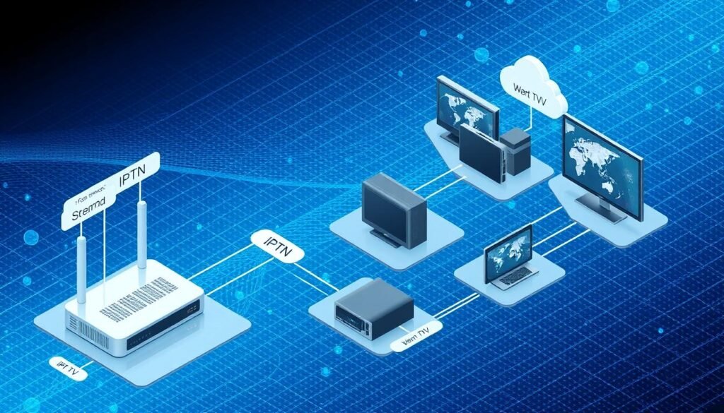 VPN compatible IPTV provider streaming technology diagram